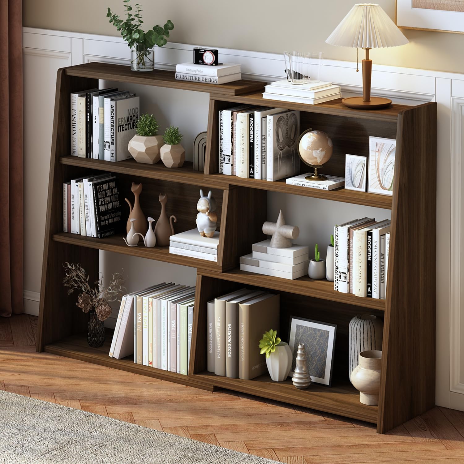Office Furniture For Small Spaces - 3 Tier Wooden Extendable Shelf Bookcase
