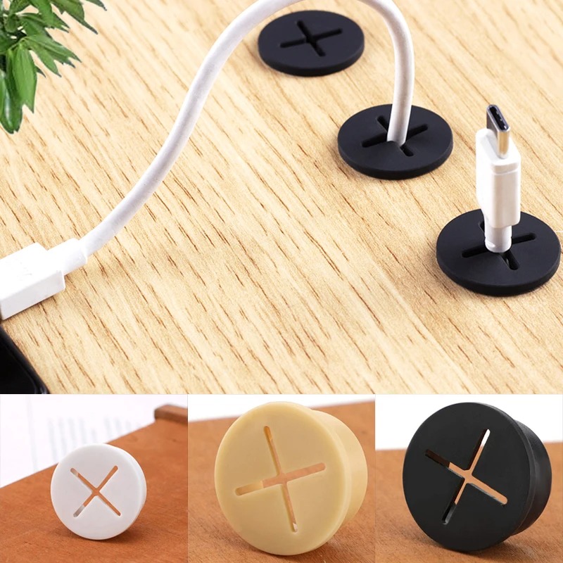 Office Furniture Wholesale - 5PCS Flexible Rubber Round Cable Hole