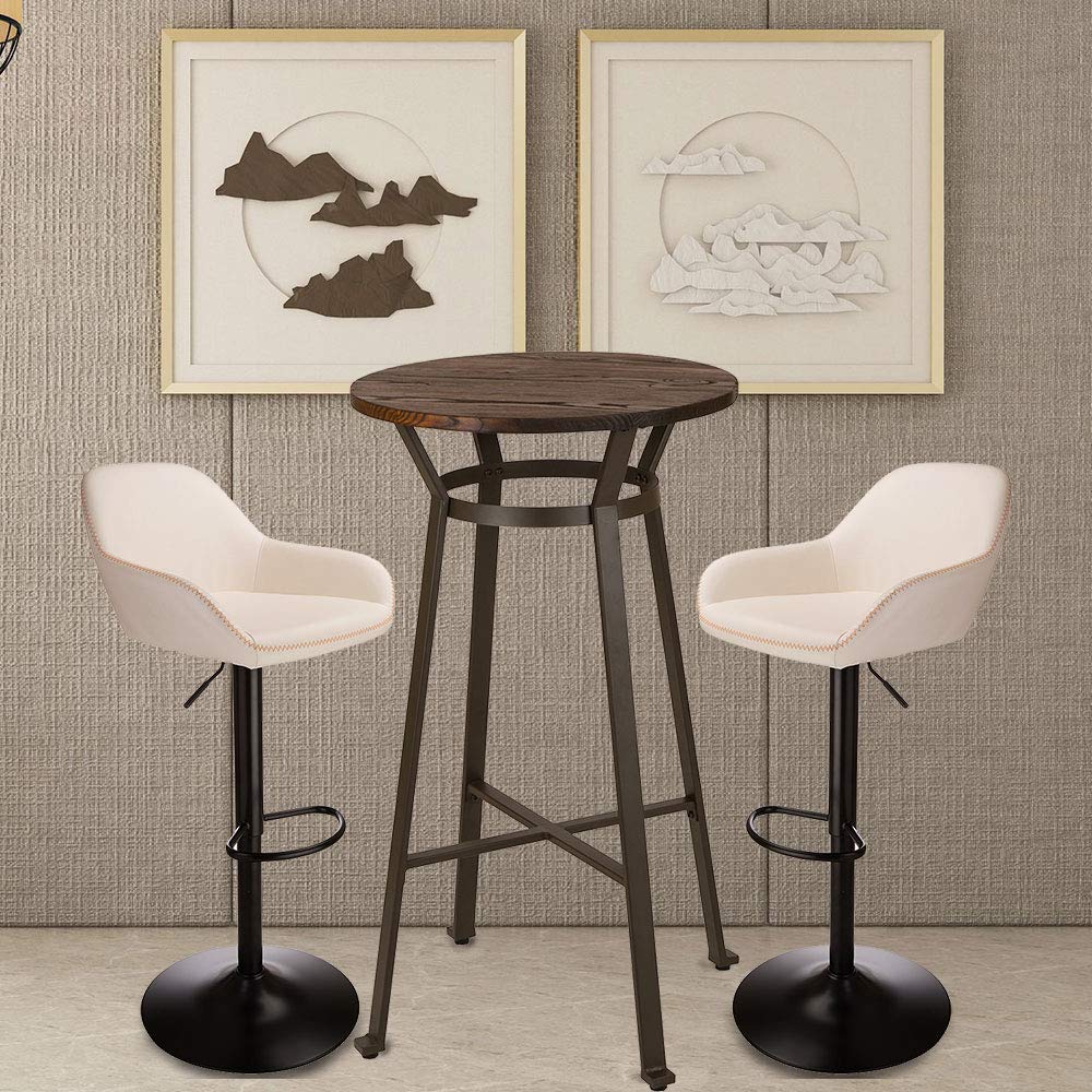 3Pc Pub Table & Swivel PU Bar  - Office Furniture For Small Spaces ulasan dan harga