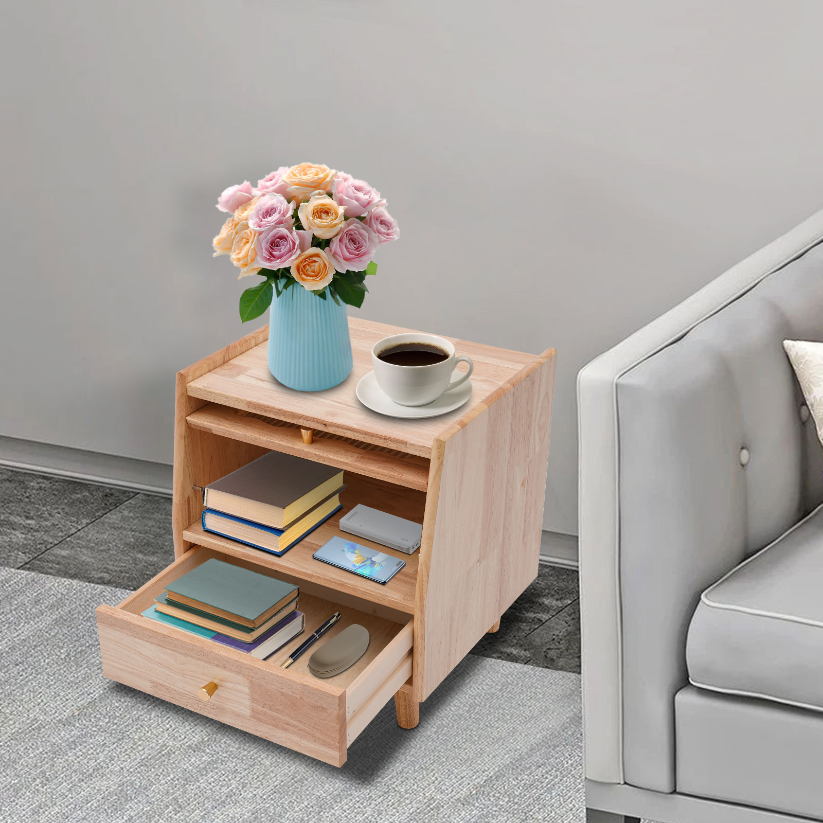 2-Tier Bedside Cabinet Storage - Office Furniture For Small Spaces ulasan dan harga