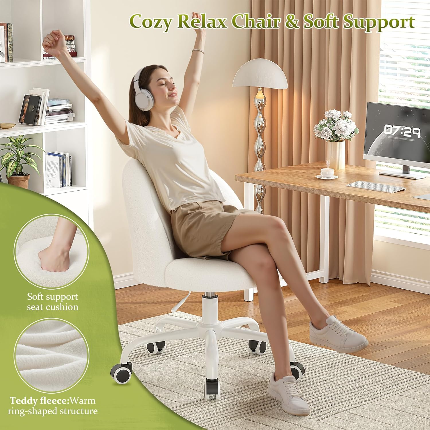 Height Adjustable Vanity Chair - Office Furniture For Small Spaces ulasan dan harga