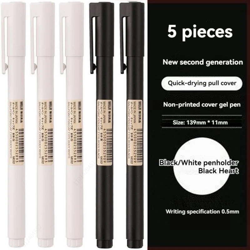 0.5mm Black Bullet Tip Gel Pen - Muji Stationery Gel Pen ulasan dan harga