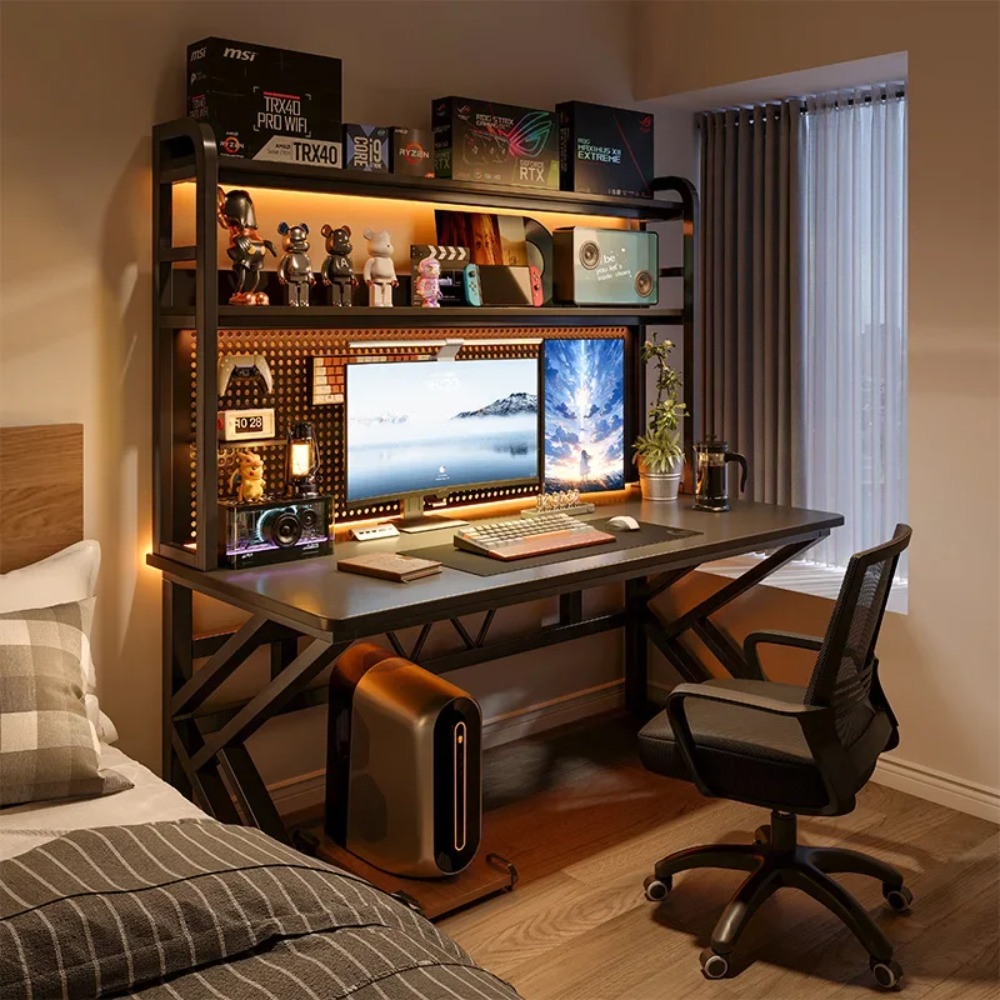 Gaming Desk with Bookshelf and - Office Furniture For Small Spaces ulasan dan harga