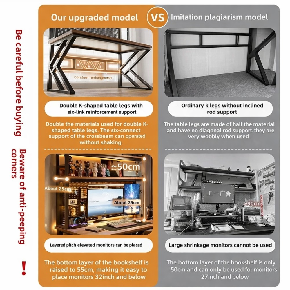 Gaming Desk with Bookshelf and - Office Furniture For Small Spaces ulasan dan harga